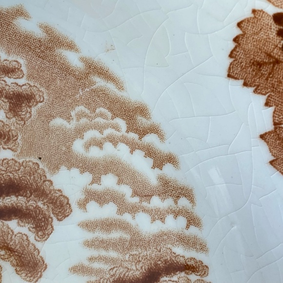 Set of 2 Enoch Woods English Scenery Brown Multicolor Bowl and Square Cake Plate - Picture 8 of 14